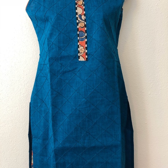 Blue Kalamkari Salwar Suit For Sale - Picture 4 of 5